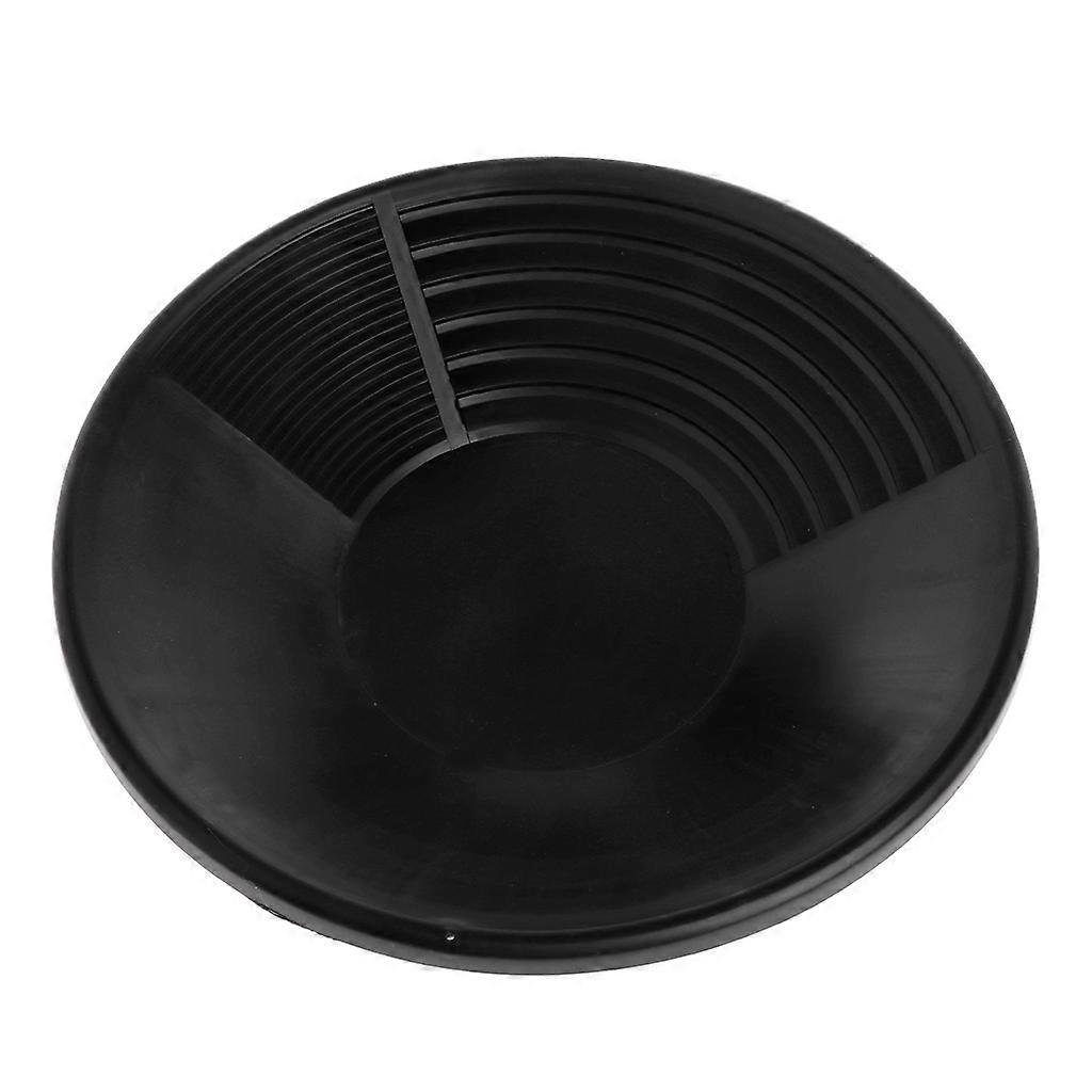 38cm/15inches Gold Pan Polypropylene Dual Riffle Gold Pan River Tool Prospecting Mining Nuggets Black Easy Using