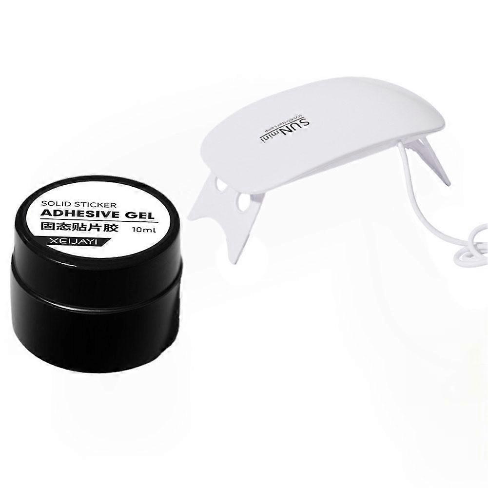 Two-piece set (A) $ Wearable nail special solid patch glue mouse light combination wearable nail adhesive gel long-lasting firm nail art set