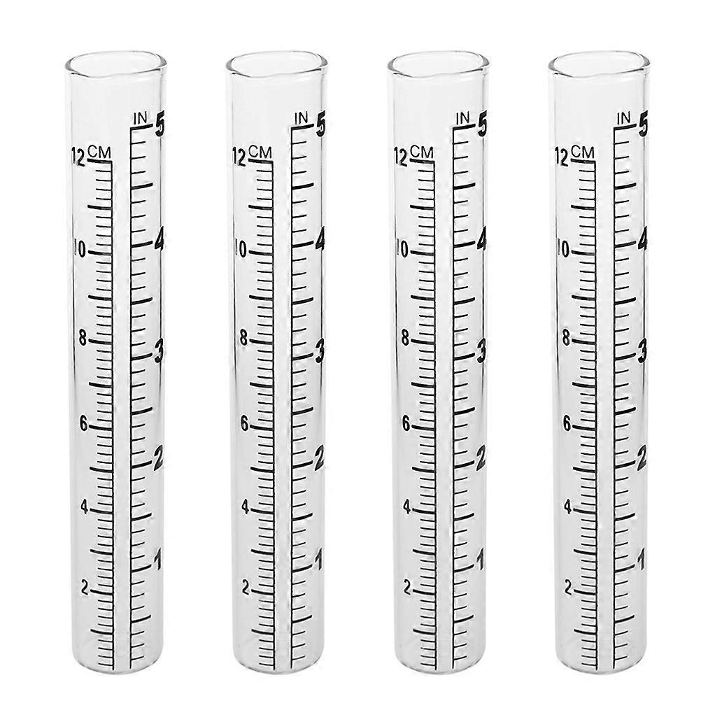 4pcs Outside Rain Gauge Measuring Container 14CM Measuring Tube