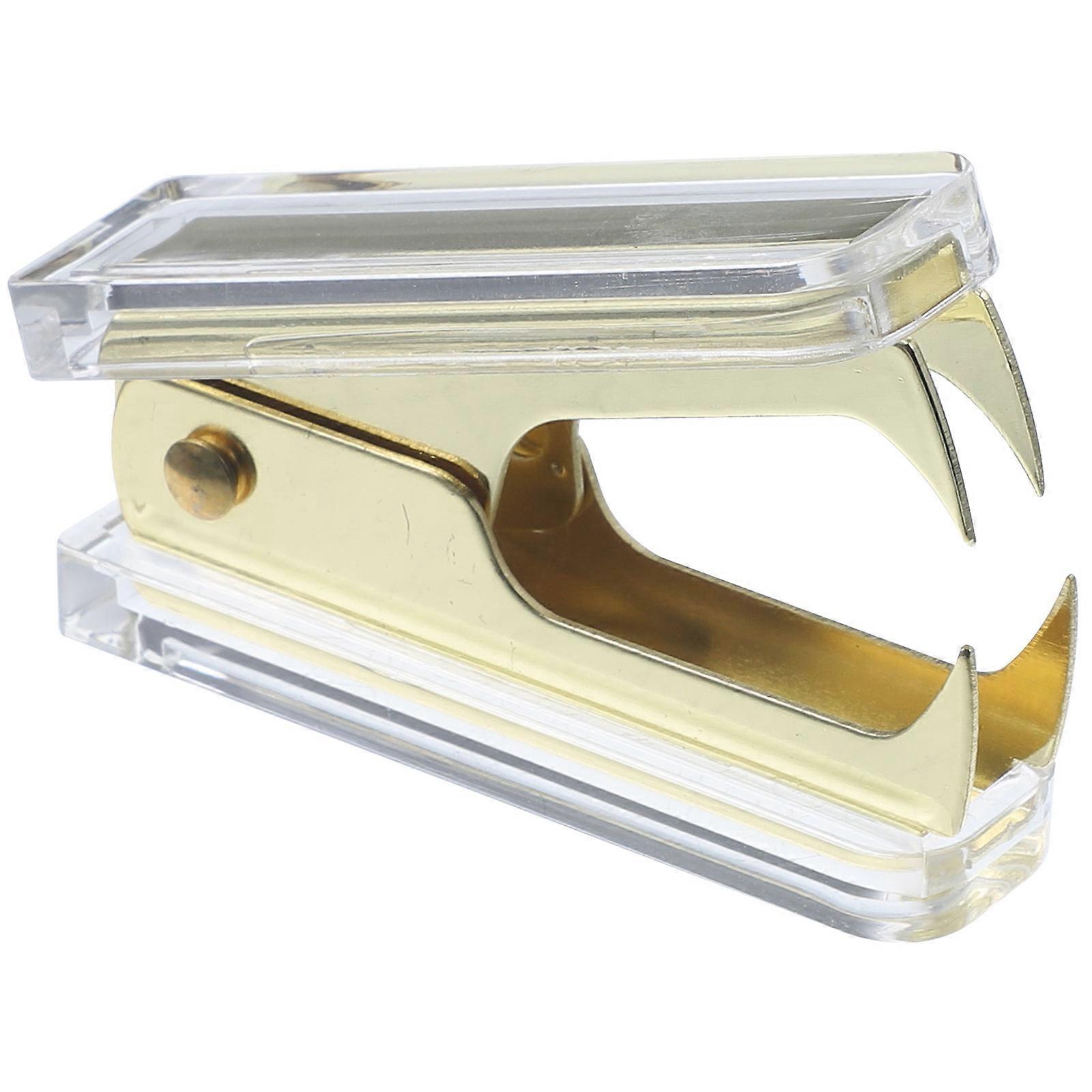 Ergonomic Transparent Staple Remover with Marble Pattern for Office and Household Use