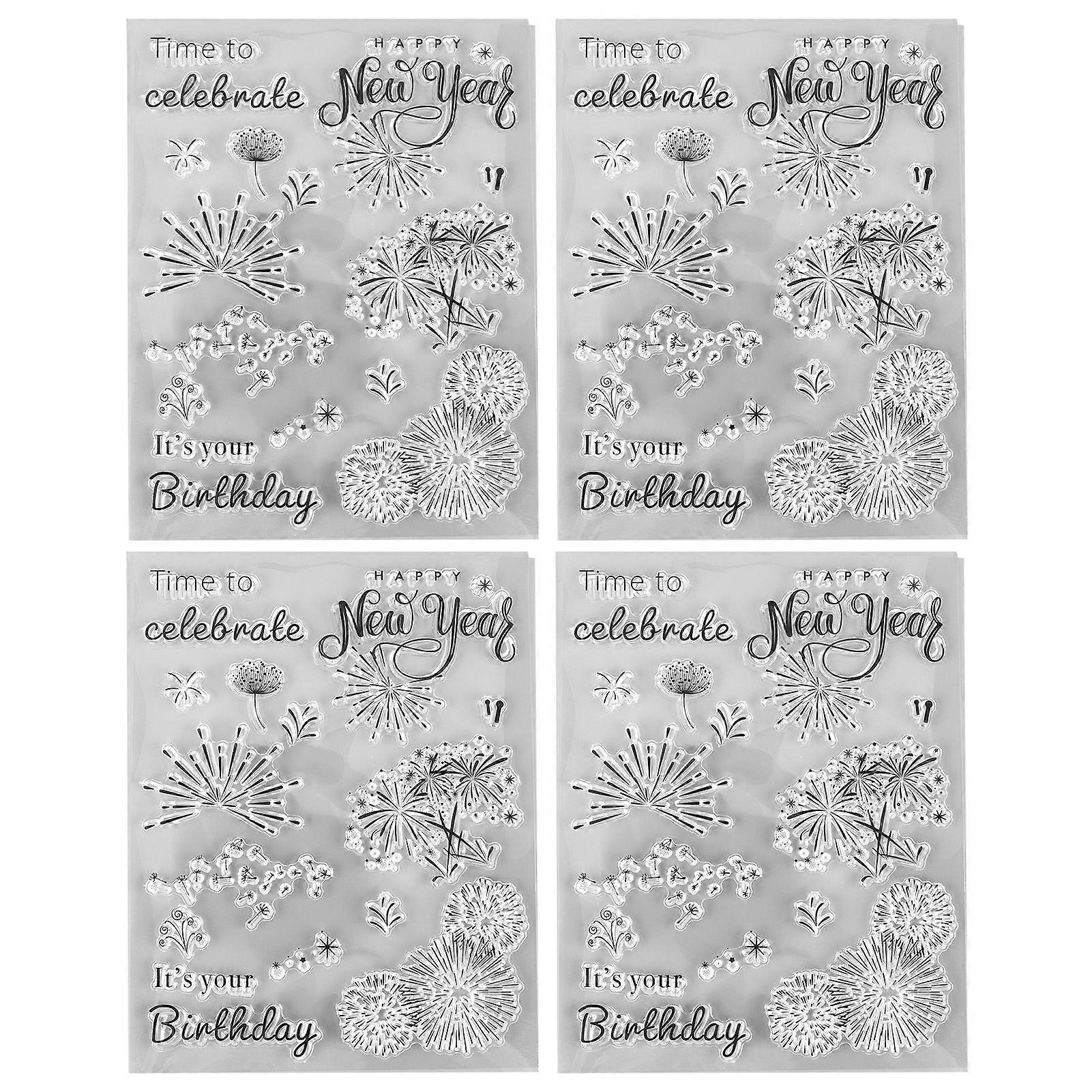 2025 Latest Model  4Pcs Clear Stamps Unique Shape Decorative Transparent