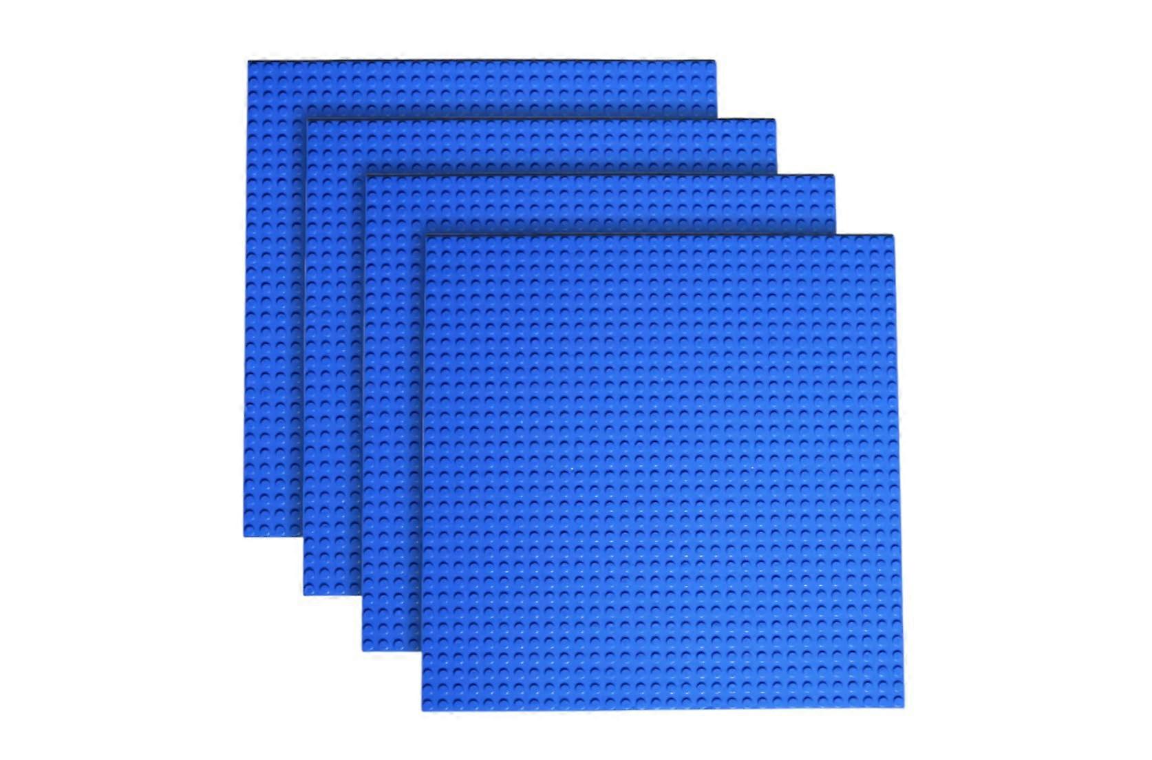 DoubleSided Baseplates for Building Bricks, 10'x10', Pack of 4 Blue/Green