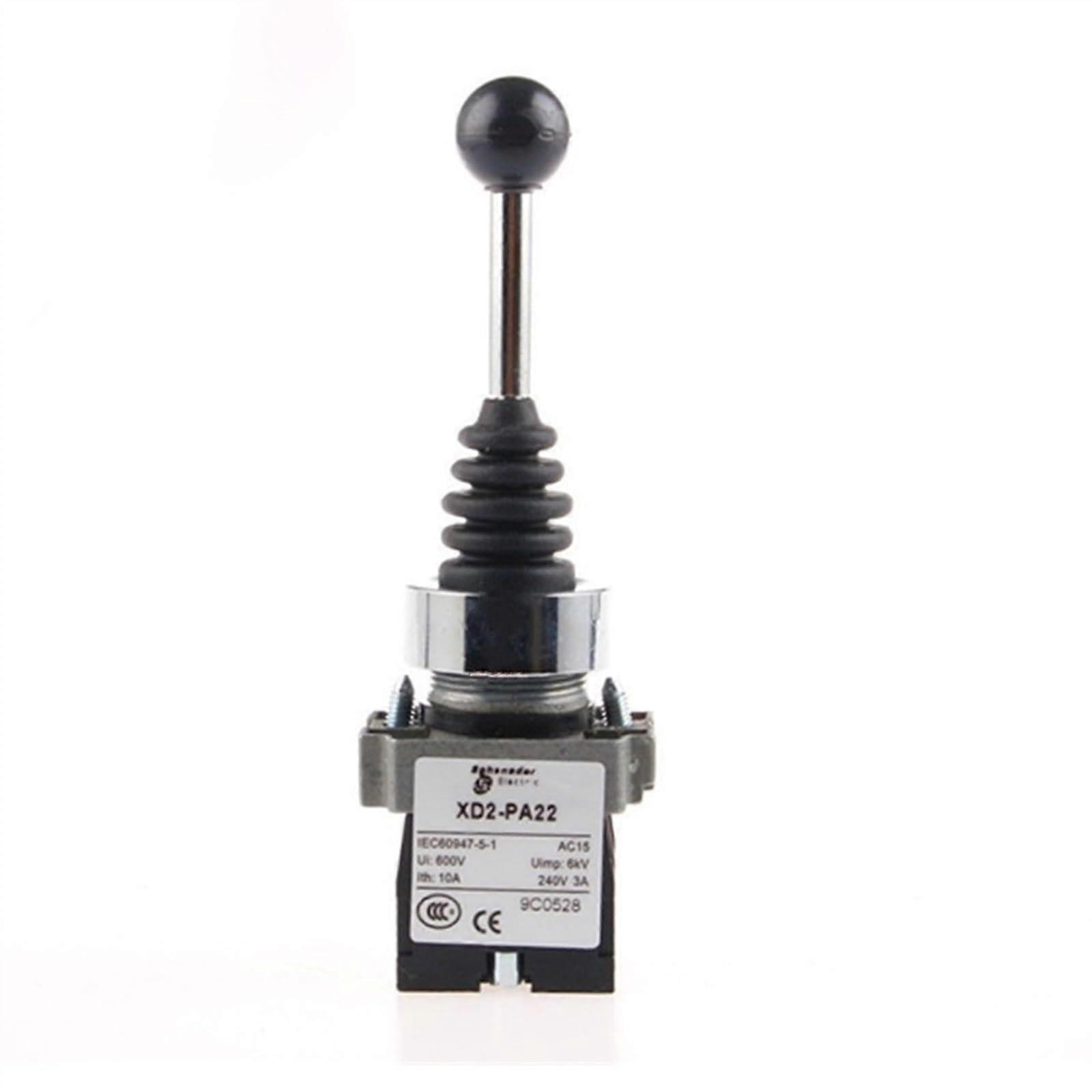 Monolever Switch XD2PA22 CR AC 600V 10A DPST 2NO 3 Position Momentary Schwarz