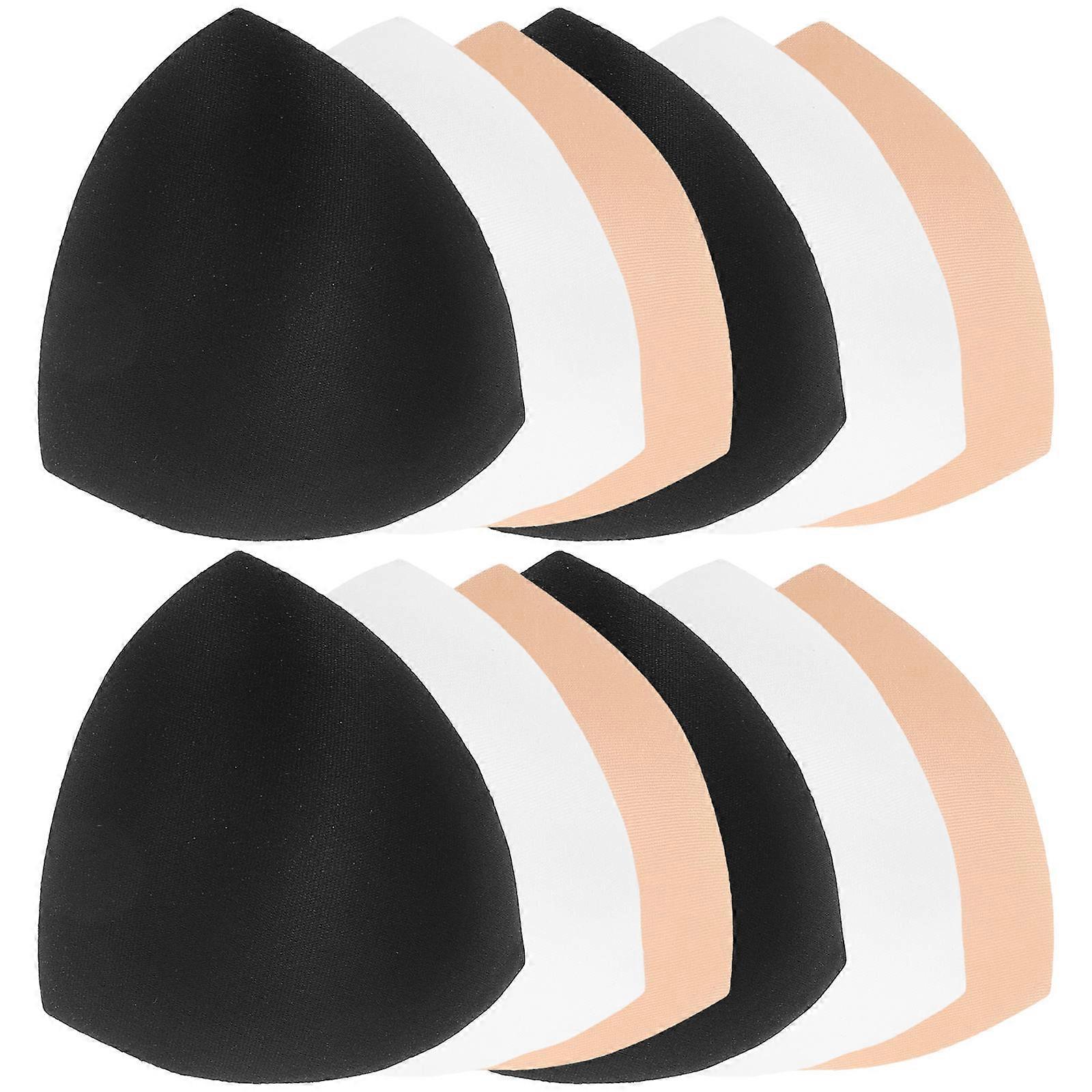 6 أزواج من الفوط المريحة القابلة للإزالة للنساء للرياضة وملابس السباحة واليوغا - أبيض وأسود وخيارات لون البشرة للتمريض والملابس النشطة