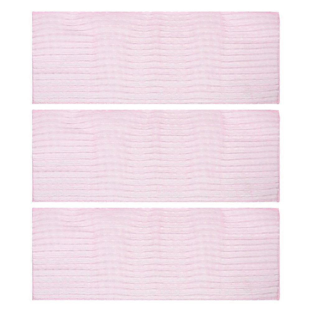 Bathing Back Scrubber Exfoliating Cloth For Body Long Strip Pink 88.00X30.00X0.80CM Polyester Deep Cleaning 3Pcs