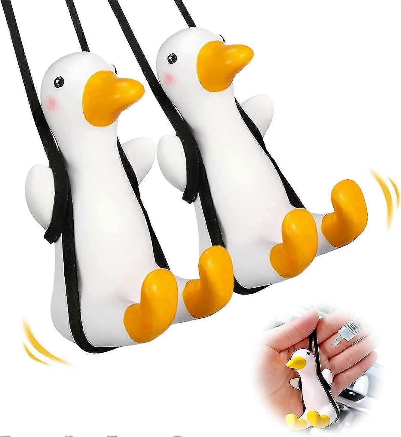 Cute Car Charms - Rocking Duck Rearview Mirror Dekoration (2 stykker)