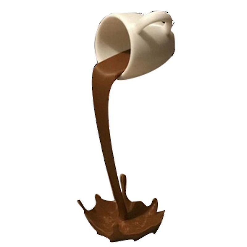 Floating Spilling Coffee Cup Sculpture Pouring Splash Creative Desktop Decor Home