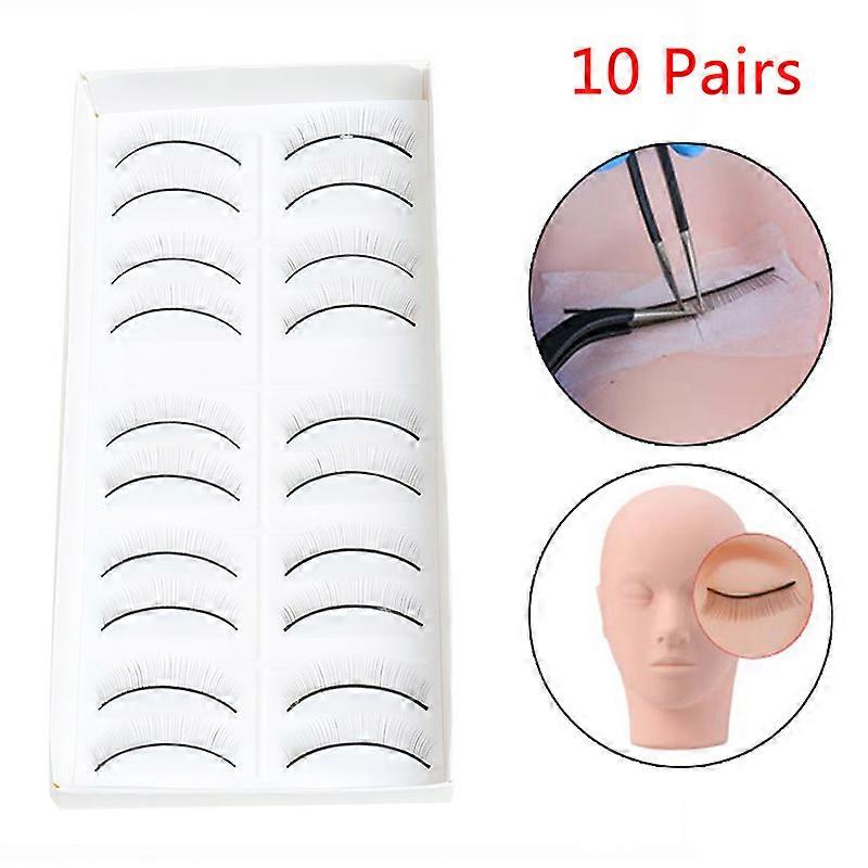 10 Pairs False Eyelashes Handmade Practice Lashes for Beginners onesize