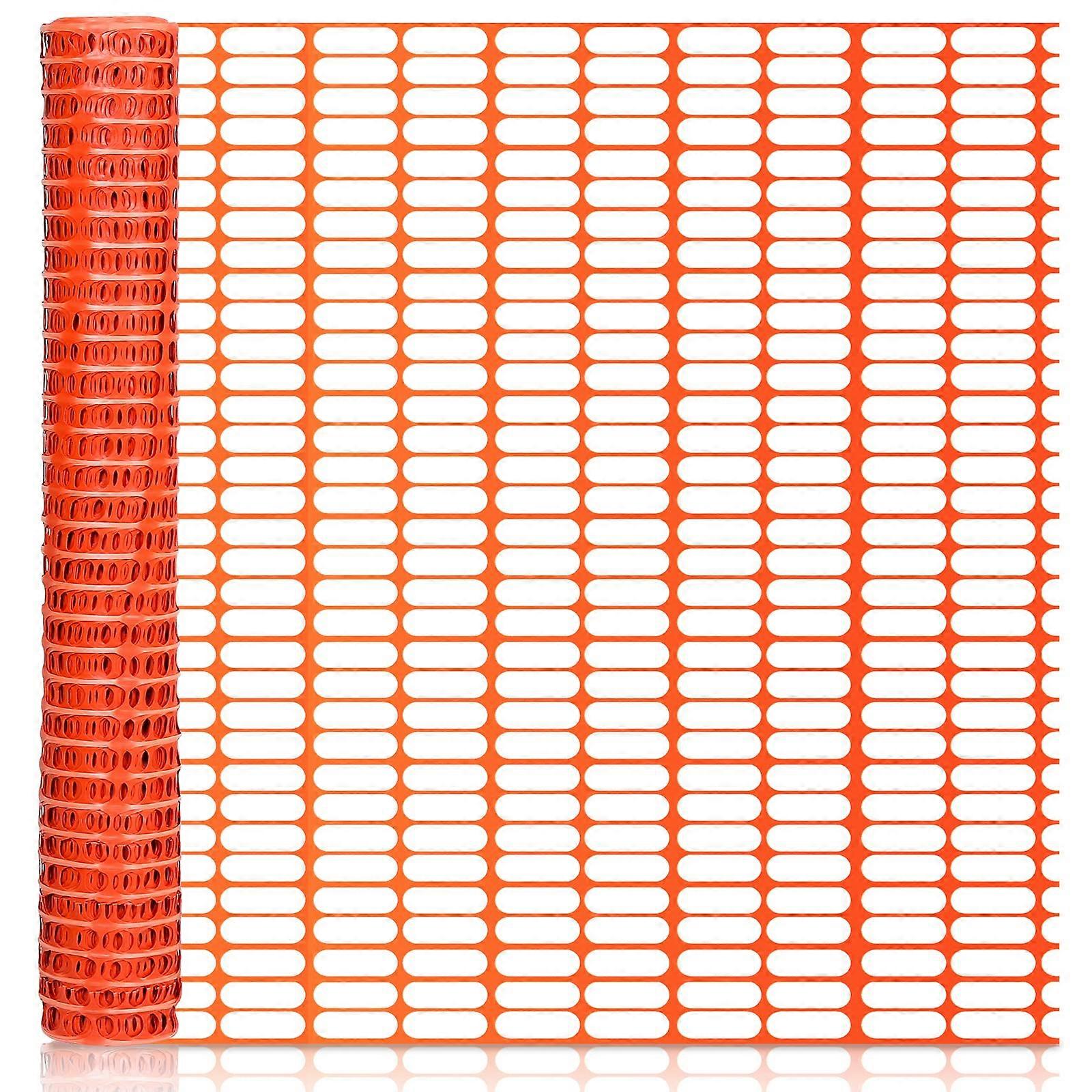 Plastic Safety Net, Warning Net, Collection Net, Construction Fence, Catch Fence, Wild Fence, Catching Net, Roll, Orange, 1 m x 50 m 1 piece, Orange