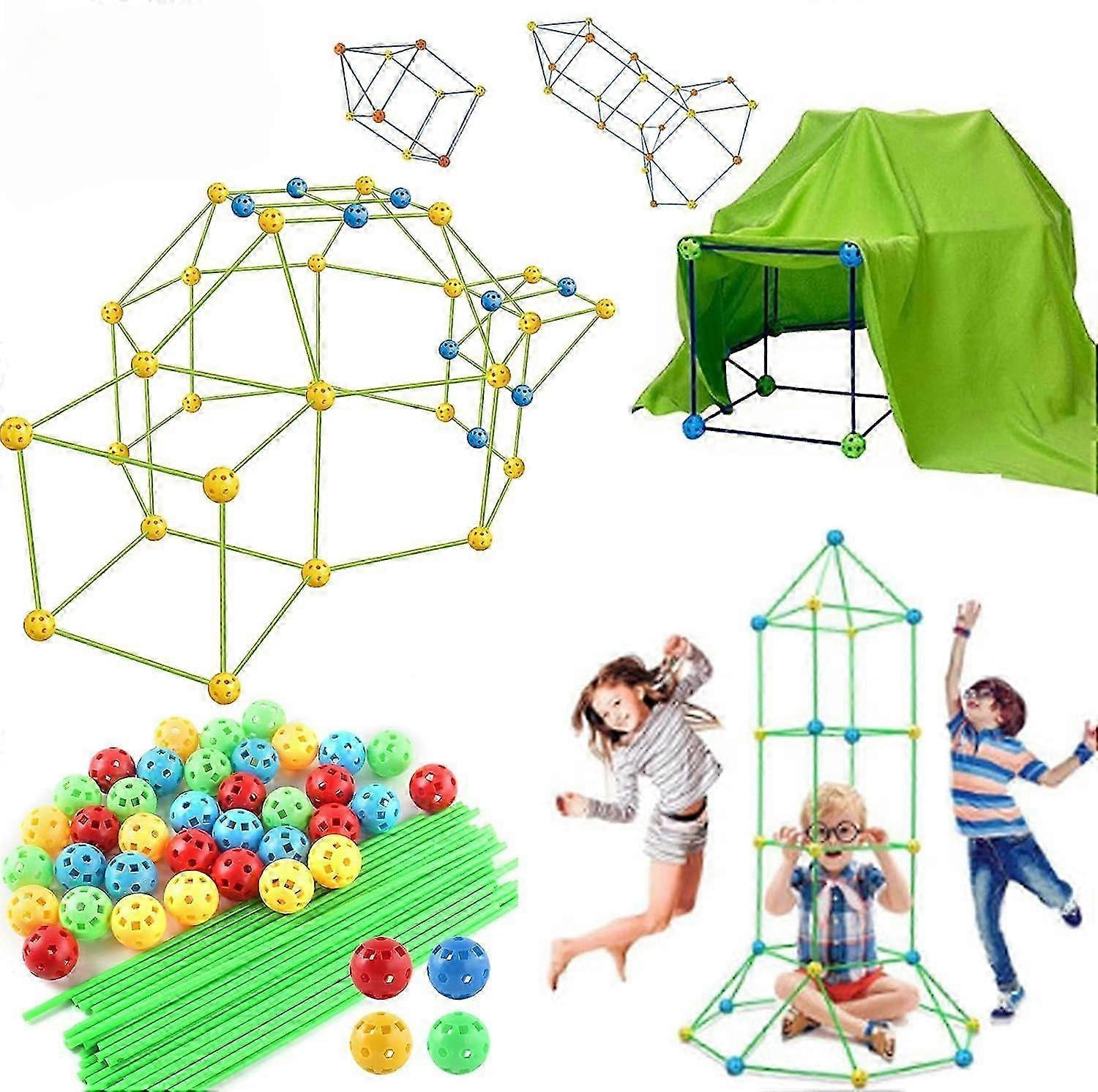 Fort Building Kit for Children - Construction Toys for Ages 5 and Up - DIY Play Tent for Indoor and Outdoor Use - Kids Playhouse - Create Yo