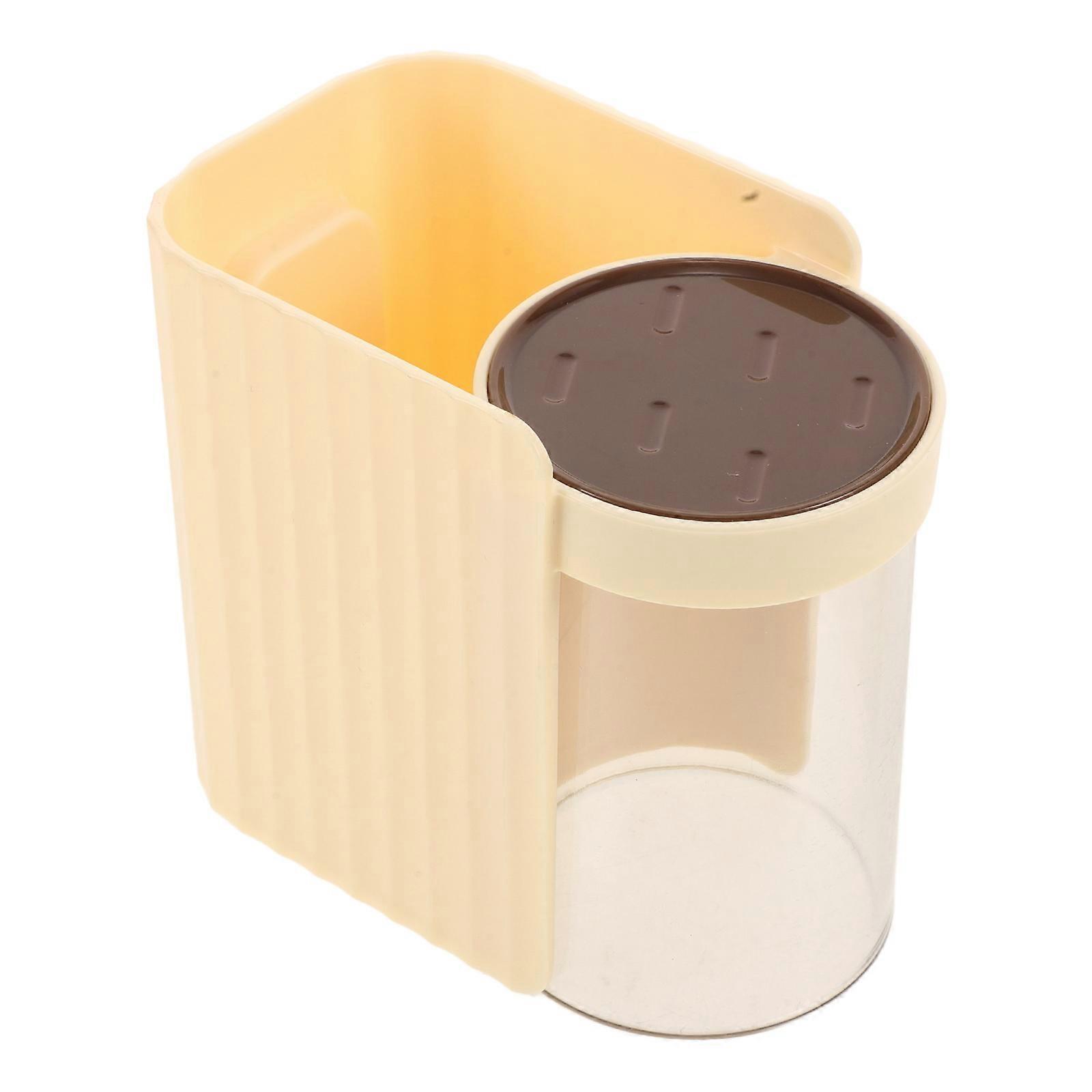 Wall Mountable White ABS Toothbrush Cup Holder with Shelf for Home Use 1 Set