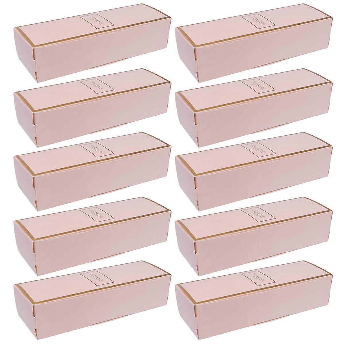 Small Bakery Boxes Pink Rectangular Biscuit Boxes Snack Packaging Family Friends 20Pcs