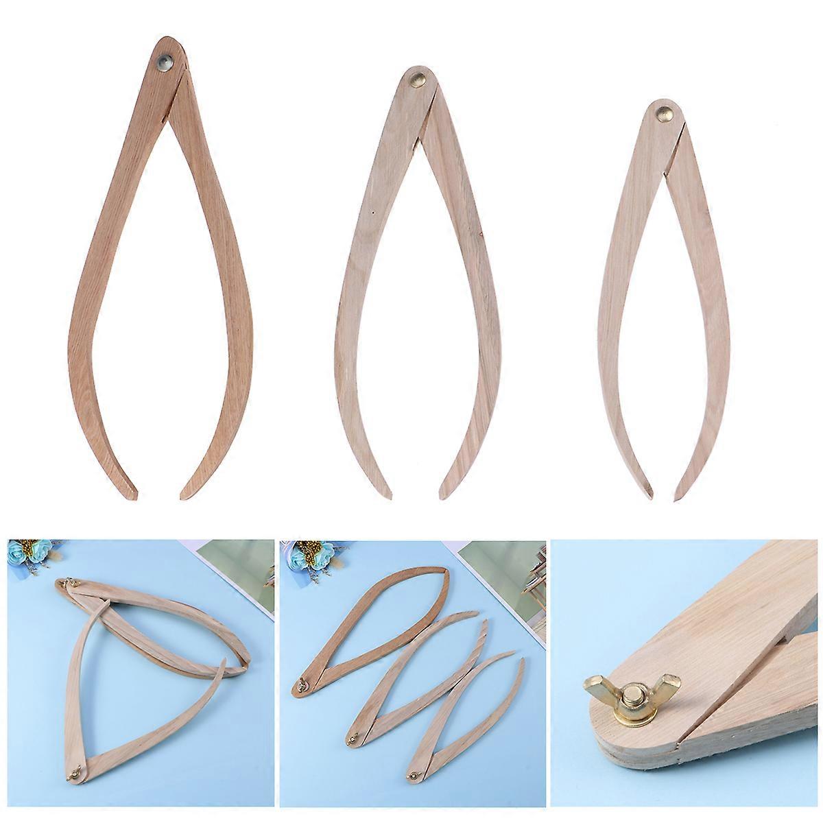 3pcs Wooden Calipers for Pottery and Clay Modeling – Easy to Use Measuring Tool for Ceramic and Craft Projects
