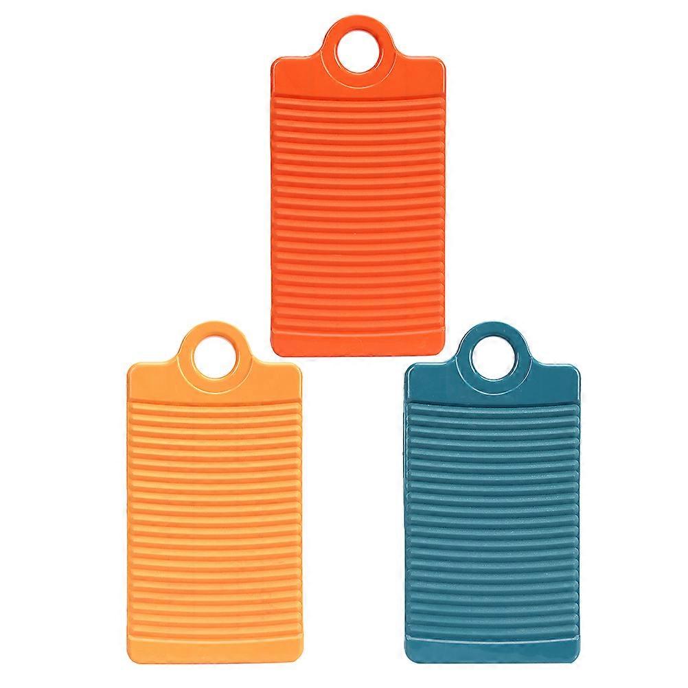 Laundry Scrub Board Compact Design Vibrant Orange Plastic Washboard 30.50X18.00X4.00CM Multifunctional Use 3Pack