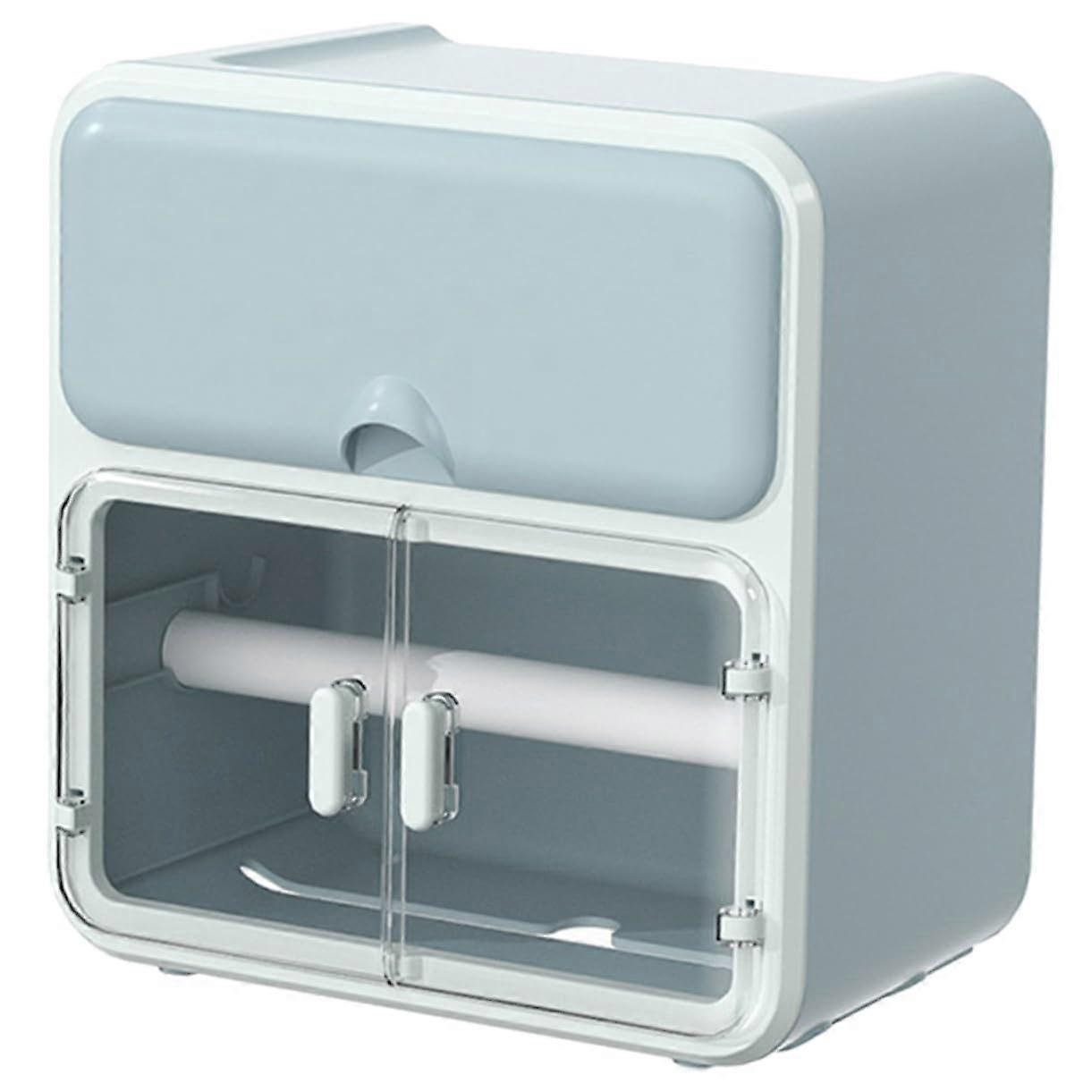 Wall Mounted PP Sky Blue Tissue Box Paper Towel Holder 23X22CM