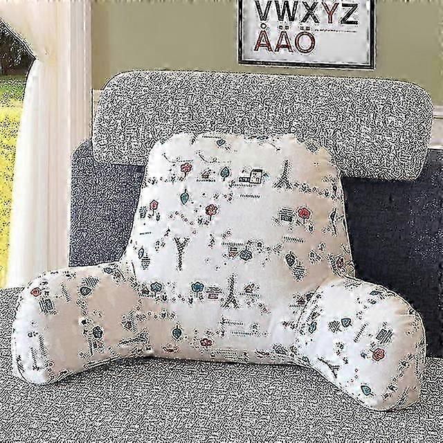 Arm Support Back Cushion for Bed Reading, Waist, Chair, Car Seat, and Sofa, Cotton Linen Plush Fabric