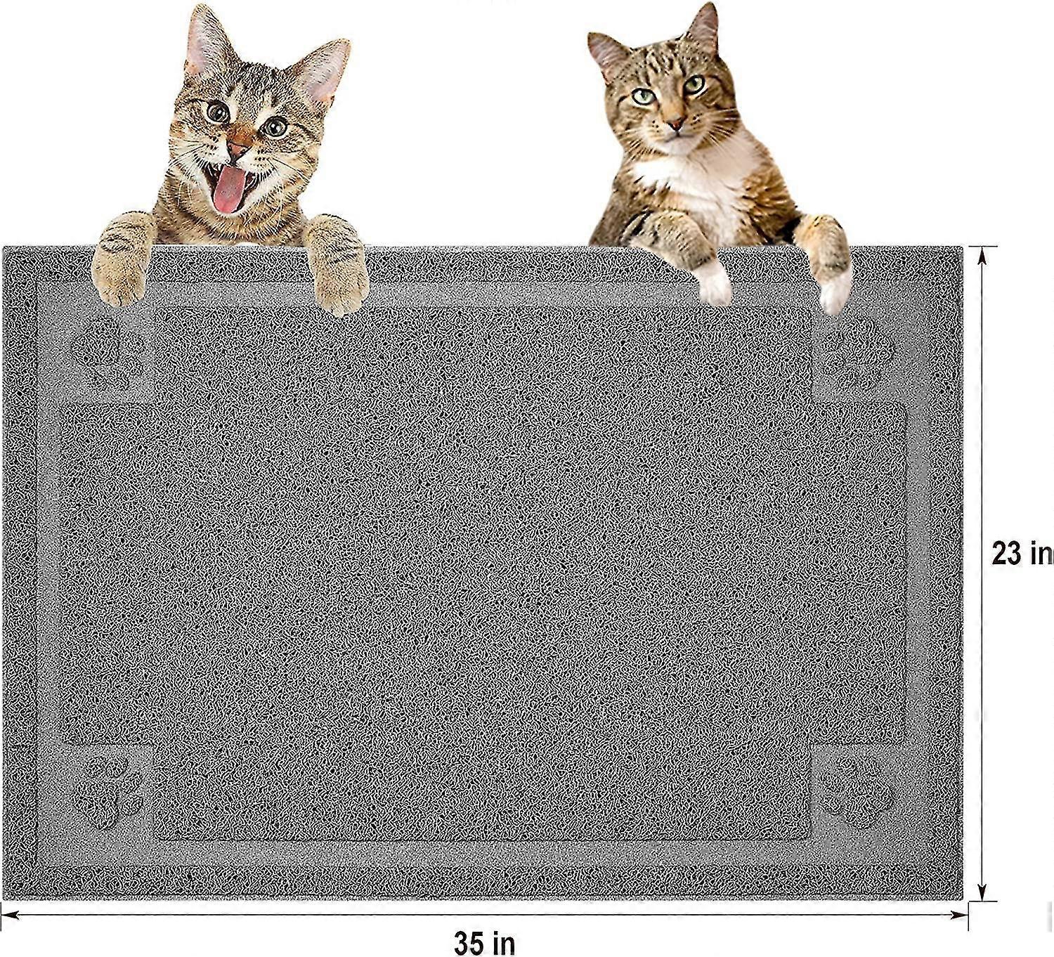 Large Cat Litter Box 35.5; 23.5 To Control Litter Scatter and Catch Litter From Box; Soft on Cat Paws, Easy to Clean and Durable for Use Wit