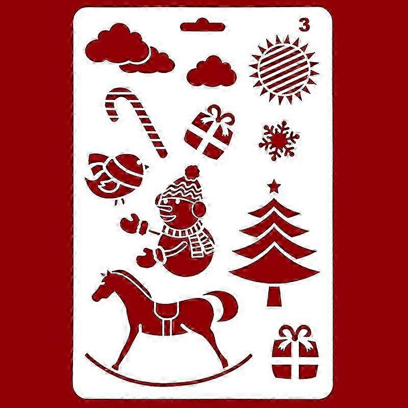 Christmas Cake Stencil Templates for Decorating Coffee Molds and Tools