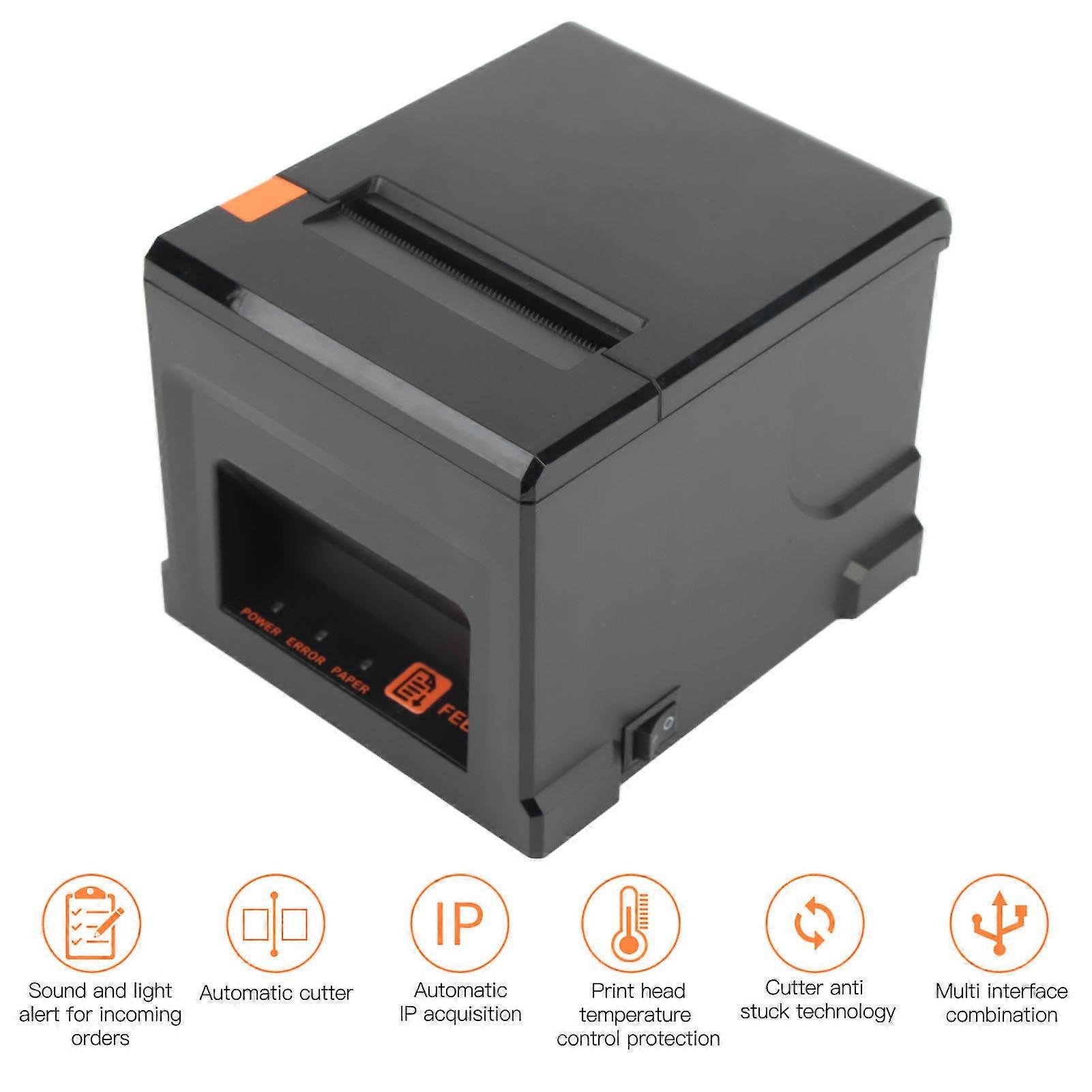 Termisk POS-skriver USB Ethernet-grensesnitt 80 mm USB termisk kvitteringsskriver med automatisk kutter 100-240V