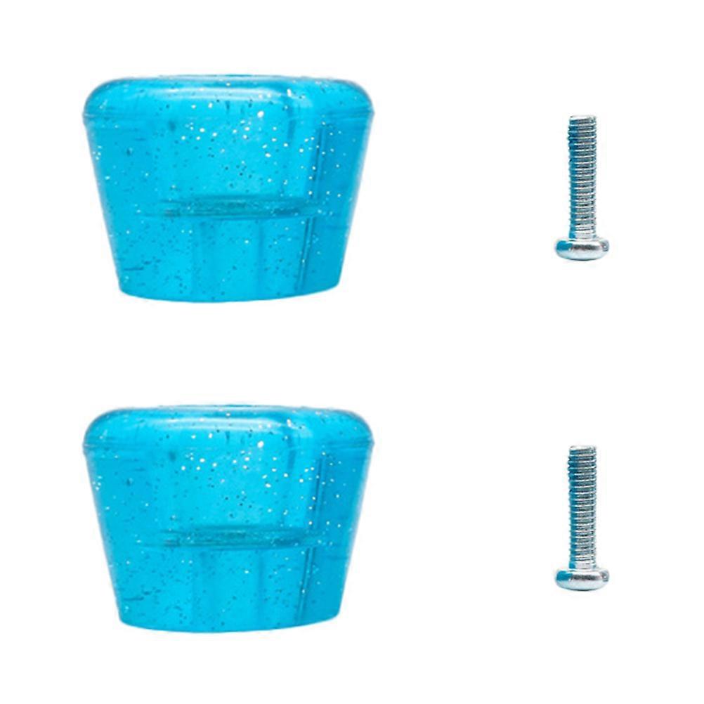 Roller Skates Brake Block For Skating Safety PU And Metal Material Blue 4.7X3.6X3.4CM 1 Set