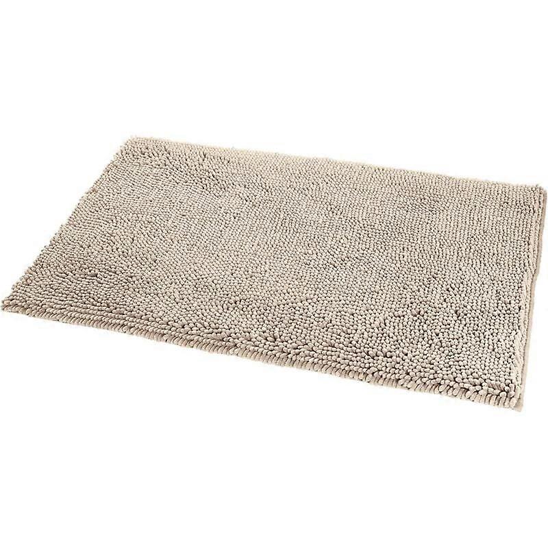 Microfiber Long Pile Non-Slip Bath Mat 40 x 60m Beige