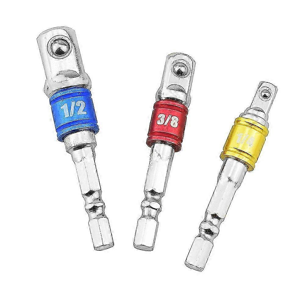 3pcs Socket Adapter Set Hex Wrench Impact Socket Adapter for Electric Screwdrivers
