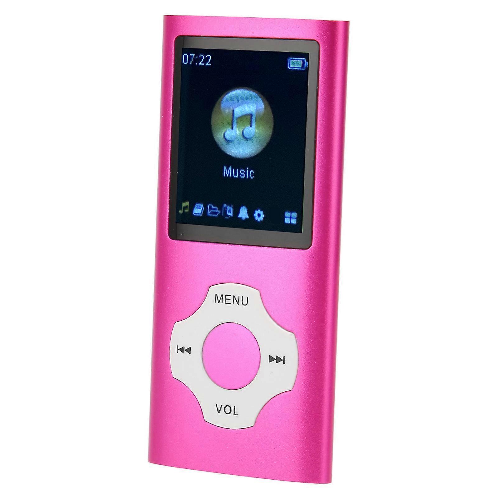 MP3 Player 1.8 Inch LCD Screen Support Recording FM Radio Portable Music Player for Students Pink