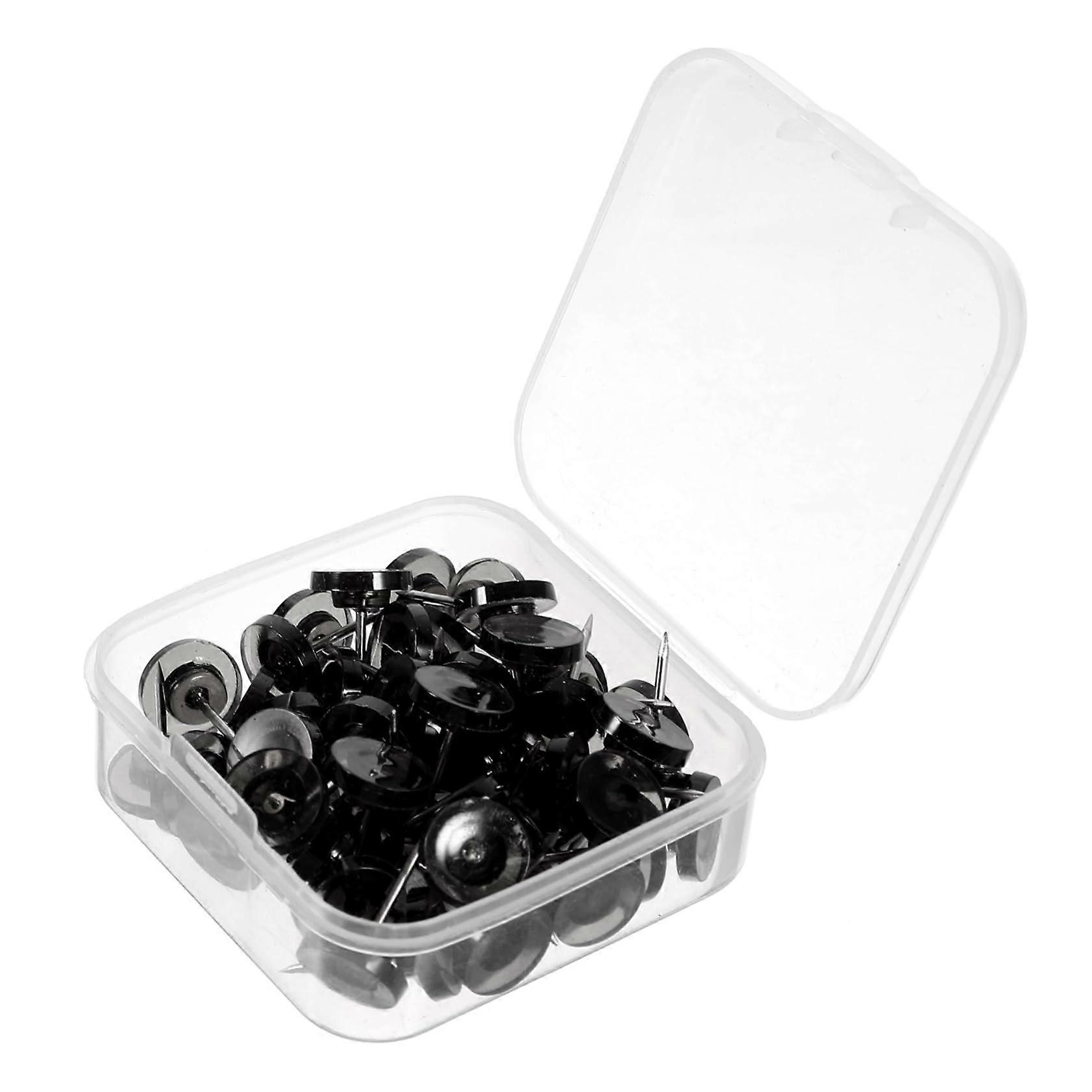 Transparent Black Push Pins for Cork Boards, Small Round Tacks for Pinning Cards and Decorating Photo Walls