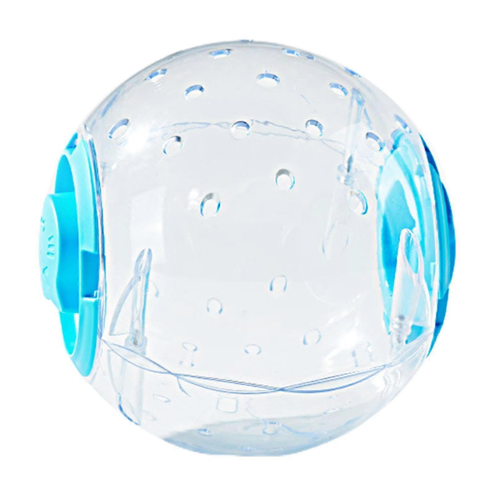 Hamster Running Ball 7 Inch, Transparent Blue, Quiet And Breathable, Jogging Ball With Spikes, Ideal For Dwarf Hamsters