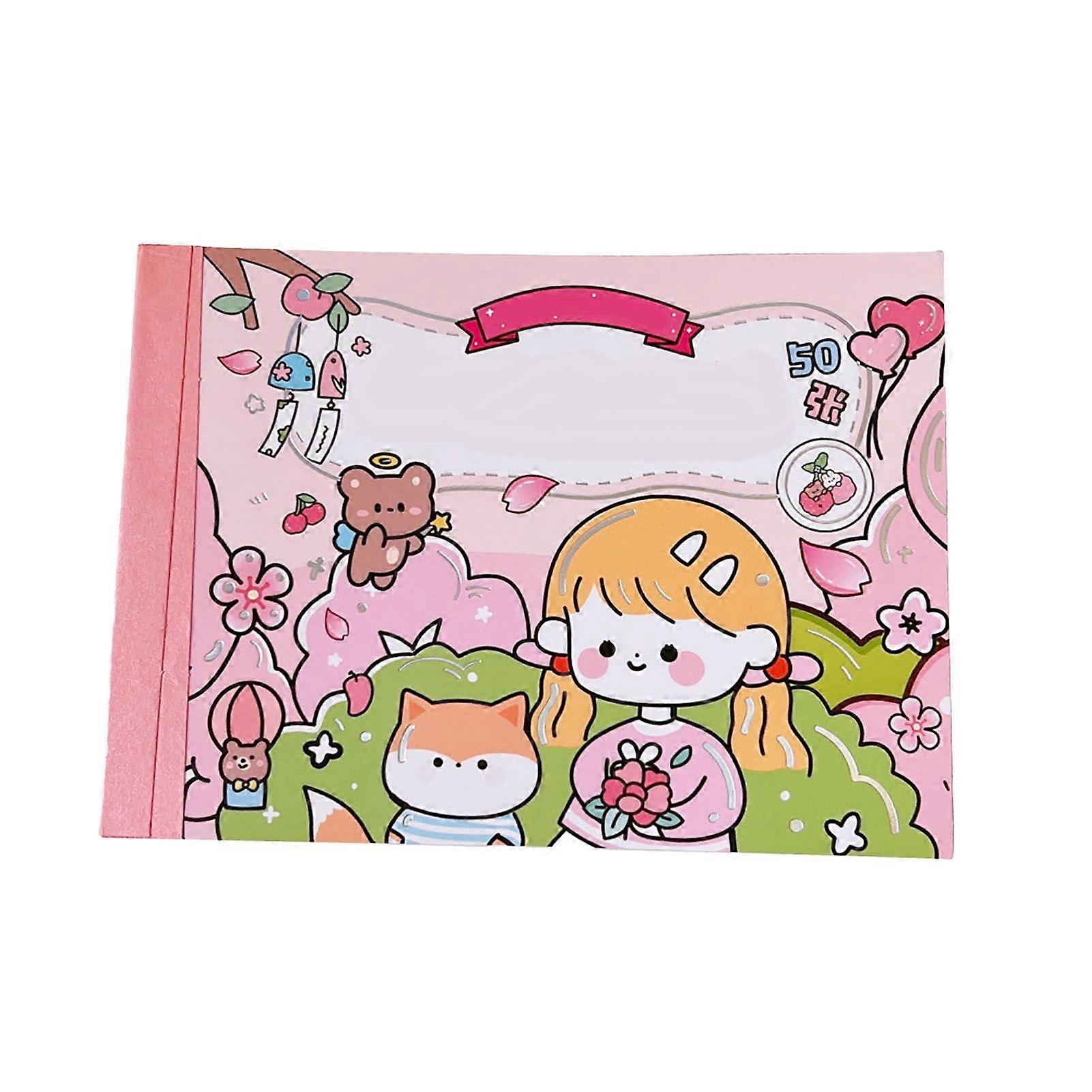 2025 Latest Model  50 Sheets Scrapbook Decorative Paper Cute Pattern DIY