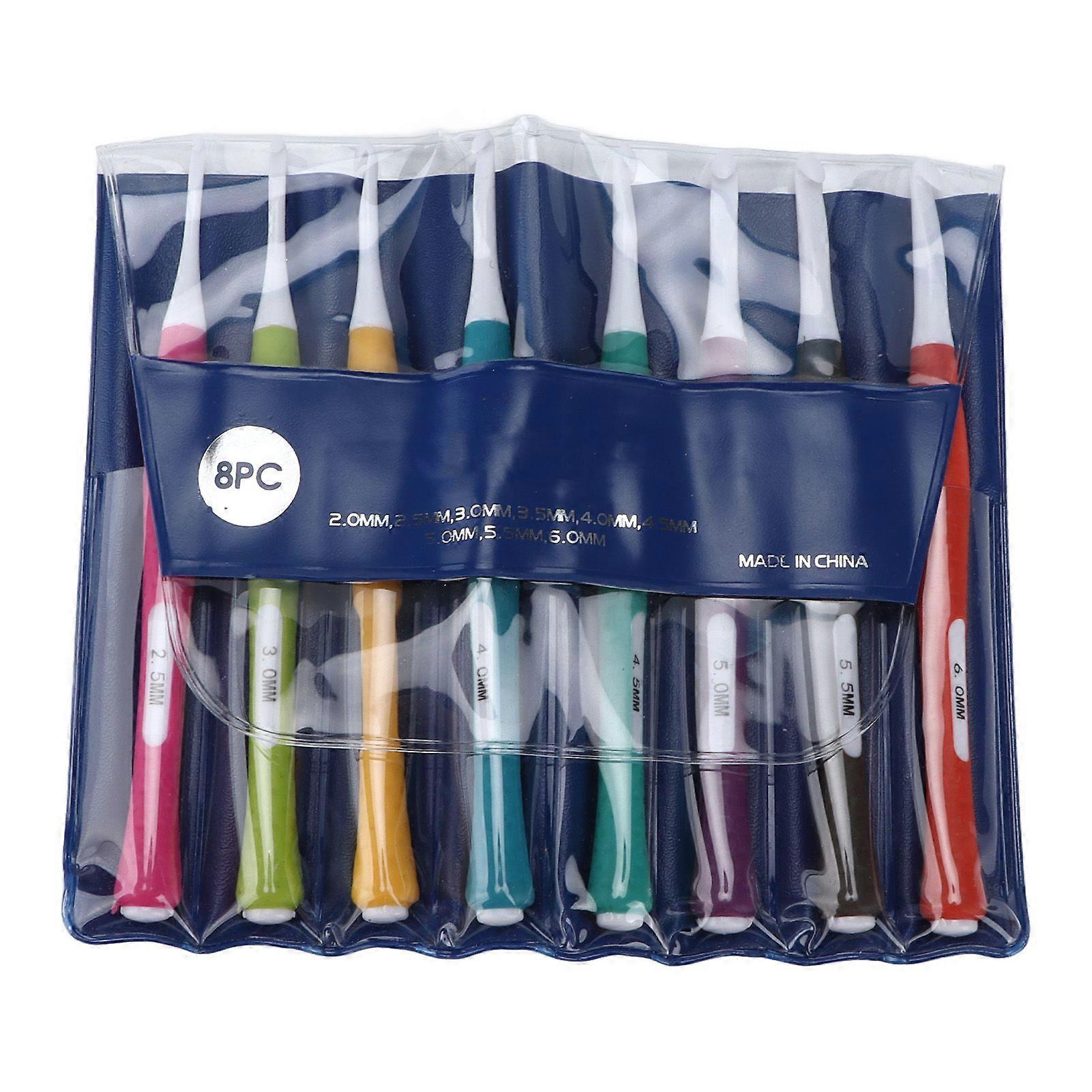 2025 Latest Model  8pcs Crochet Hooks Plastic Sweater Needle TPR Colored