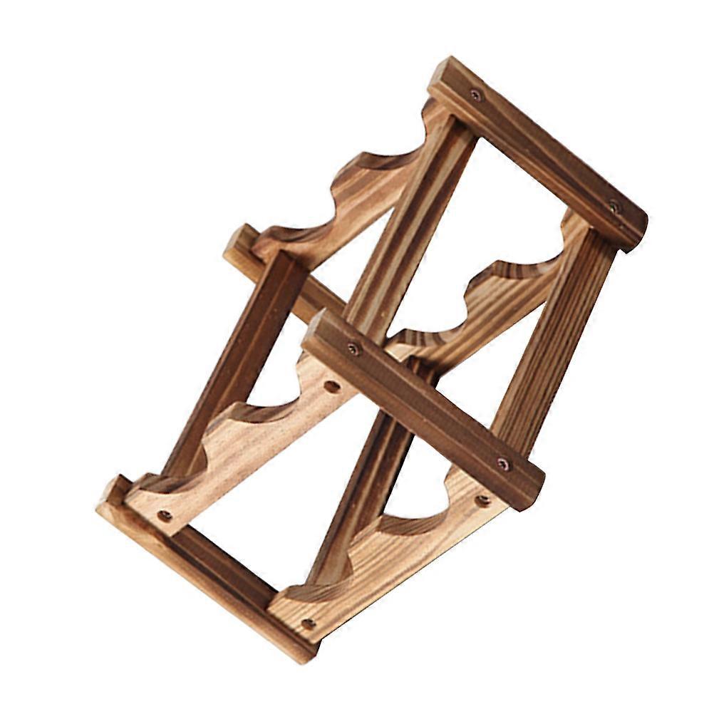 Compact Double Wooden Display Rack Space Saving Shelf for Home Bar, Cabinet & Office Table Decor