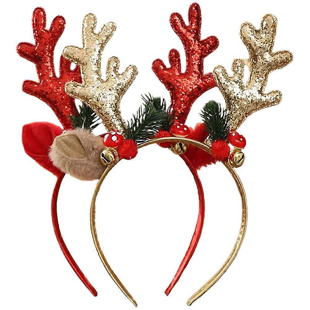 Elk Antler Headband Realistic Gold Size 23x16cm Fashionable Style Enhancement 2Pack