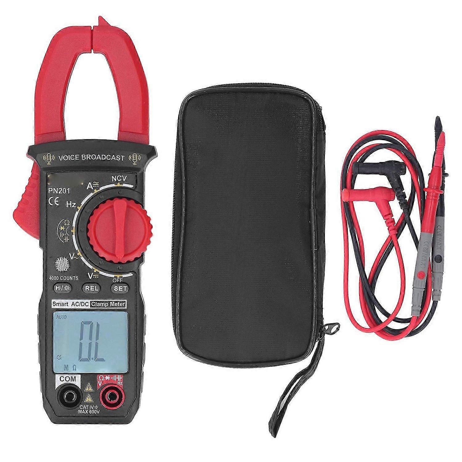 Clamp Meter Intelligent Voice Broadcasting Auto Ranging AC DC Current Voltage Tester with Backlit
