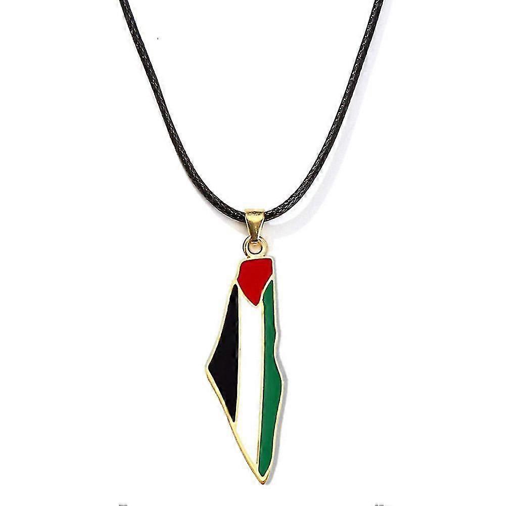 Palestine Flag Maps Necklace Pendants with 50cm Chain Palestinian
