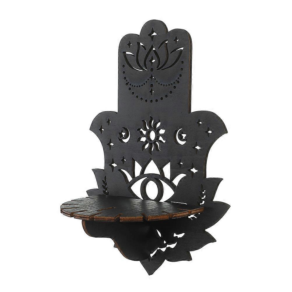 Boho Hanging Shelves Wooden Wall-Mounted Shelf Home Festive Display 25.00X18.20X9.50CM 1Set