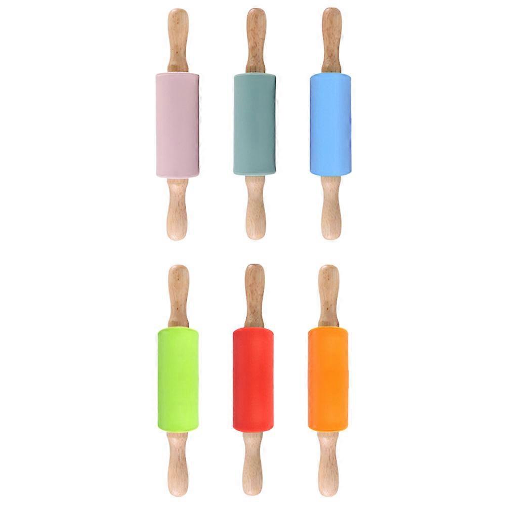 6pcs Silicone Rolling Pins for Baking, Non Stick Dough Rollers for Pastry, Pizza, and Bread with Smooth Rounded Edges