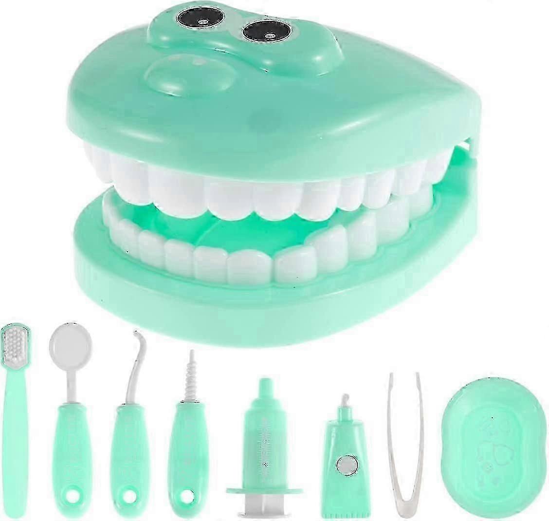 9PCS الأطفال طبيب الأسنان اللعب مجموعة عالية محاكاة طبيب الأسنان نموذج لعب دور لعبة التعليم المبكر طبيب الأسنان التعلم التظاهر مجموعة