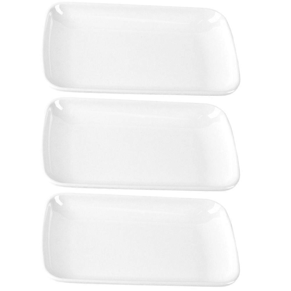 Rectangular Fruit Plate Pastry Serving Plate Family Reunions Easy to Clean White 3Pcs