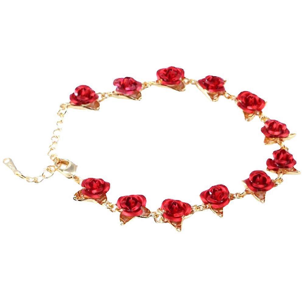 a polished and engaging product description for your **Rose Flower Bracelet**:
**Elegant Rose Flower Bracelet for Women – Timeless Wrist Chain