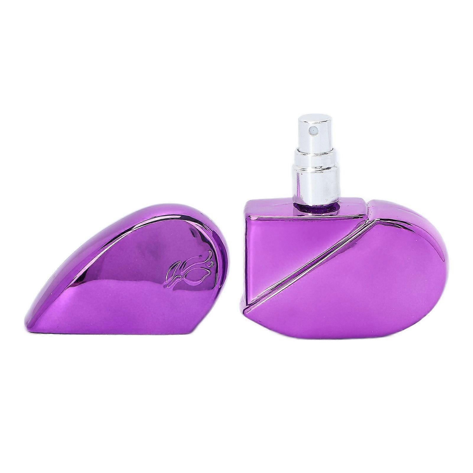 Refillable Perfume Atomizer Bottle Heart Shaped Portable Empty Perfume Spray Bottle 25mlPurpleYMMR)