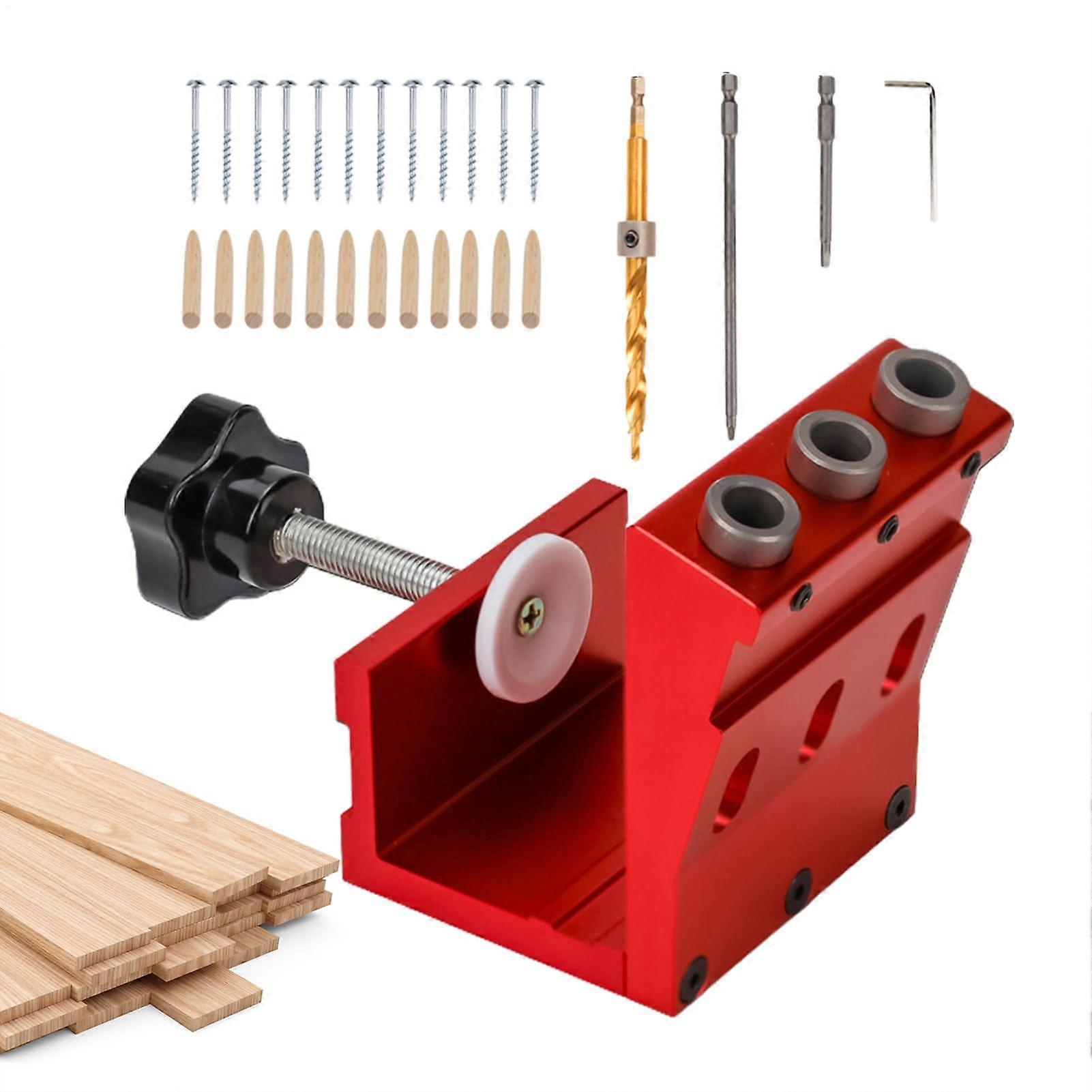 Adjustable Angle Drilling Template Oblique Hole Drilling Guide, Compact Saw Drill Jig for Woodworking and Furniture Making