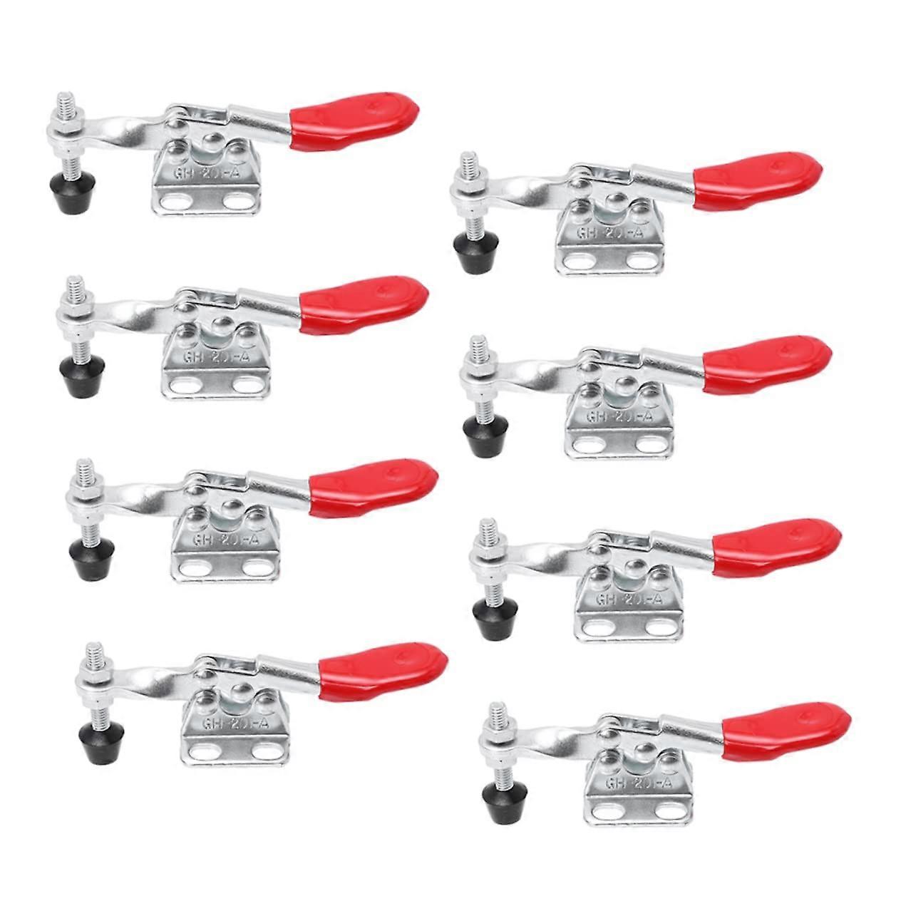 8 Pieces QuickRelease Horizontal Toggle Clamps with NonSlip Handle for Machine Operation, Woodworking, Welding, and Electronics Assembly