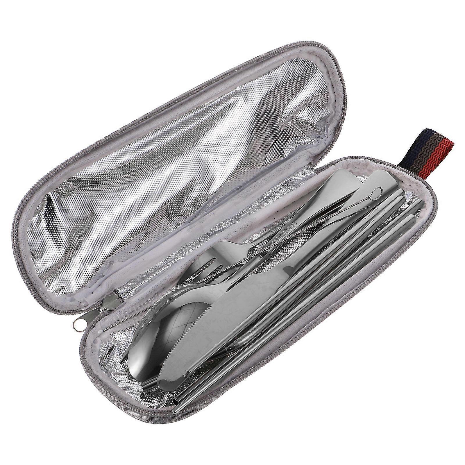 Stainless Steel Travel Utensils Modern Dinnerware For Outdoor Activities Small 9Pcs Set