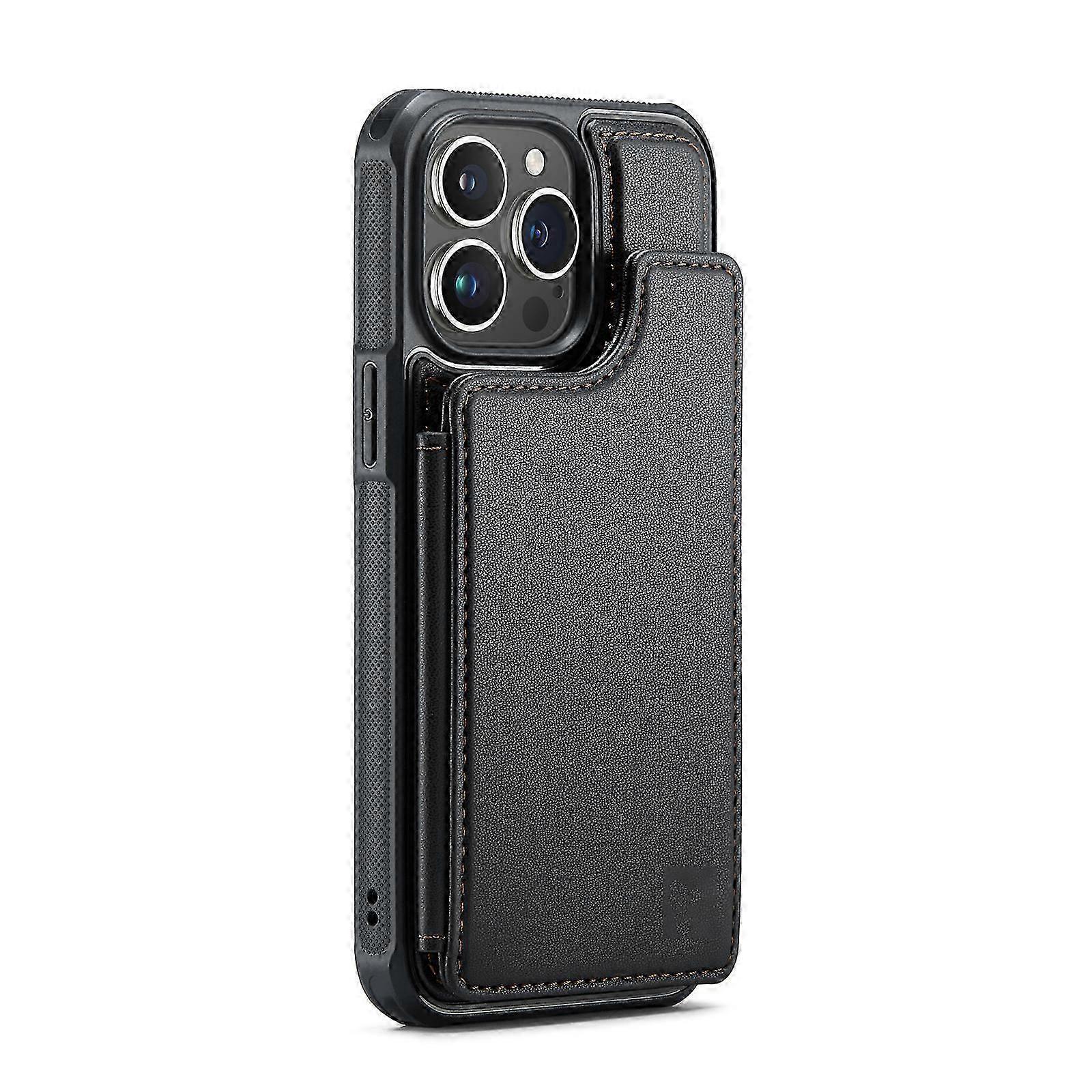 جراب لهاتف iPhone 15 Pro Max / 15 Ultra مع حامل بطاقة ، غطاء مسند من جلد البولي يوريثان غطاء مغناطيسي مقاوم للصدمات