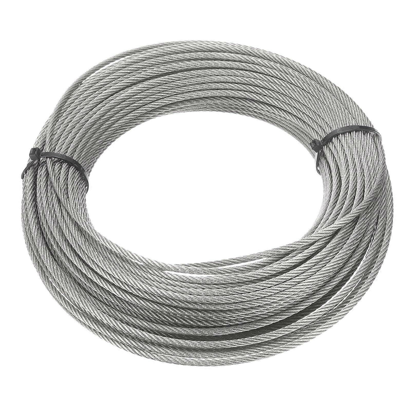304 Stainless Steel Cable Wire Rope Set, 36.5m Length, 4mm Diameter, 7x7 Strands, Marine Grade for Deck Railing System