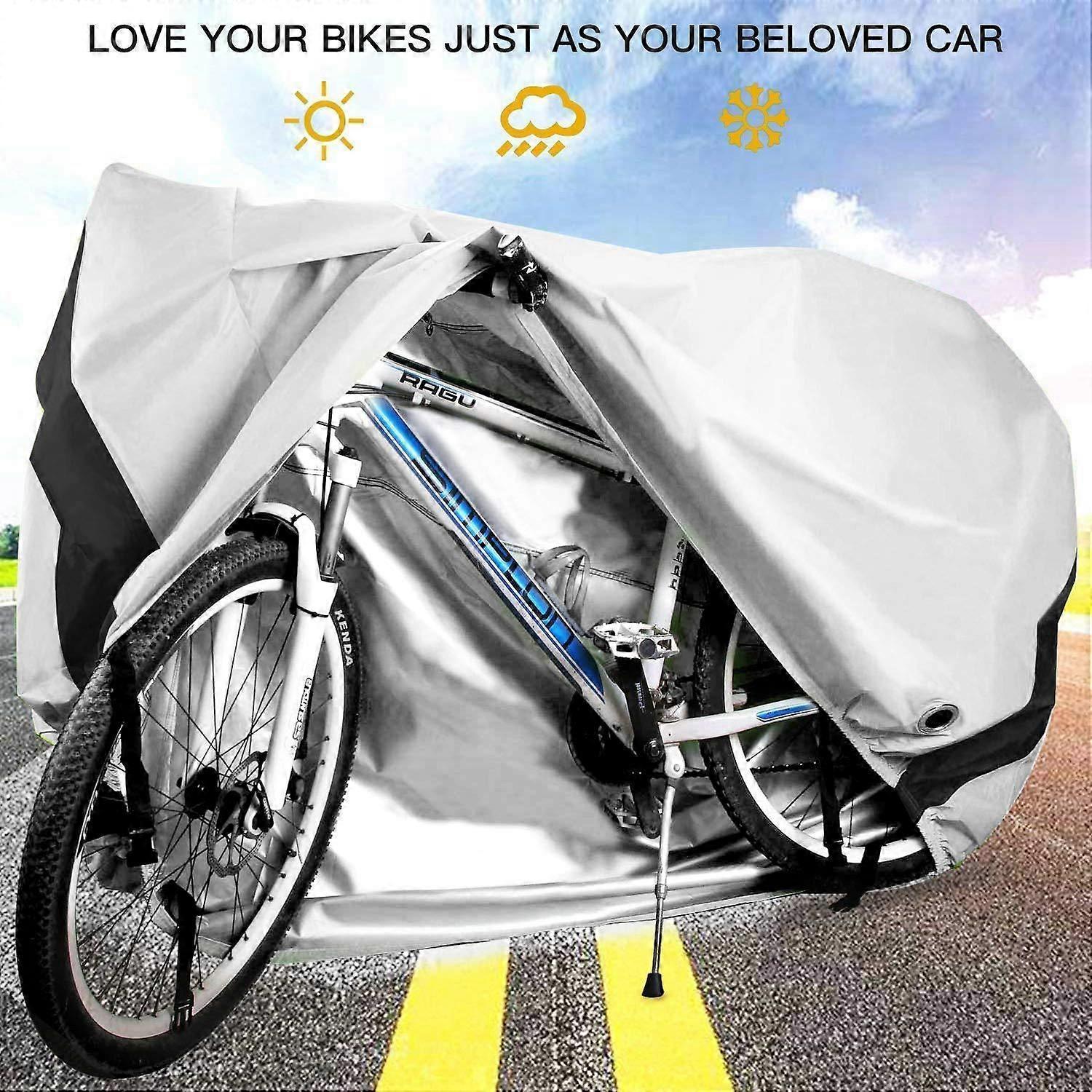 Car Accessories Bike Cover for 2 Bikes Waterproof 210D Oxford Cloth - Silver