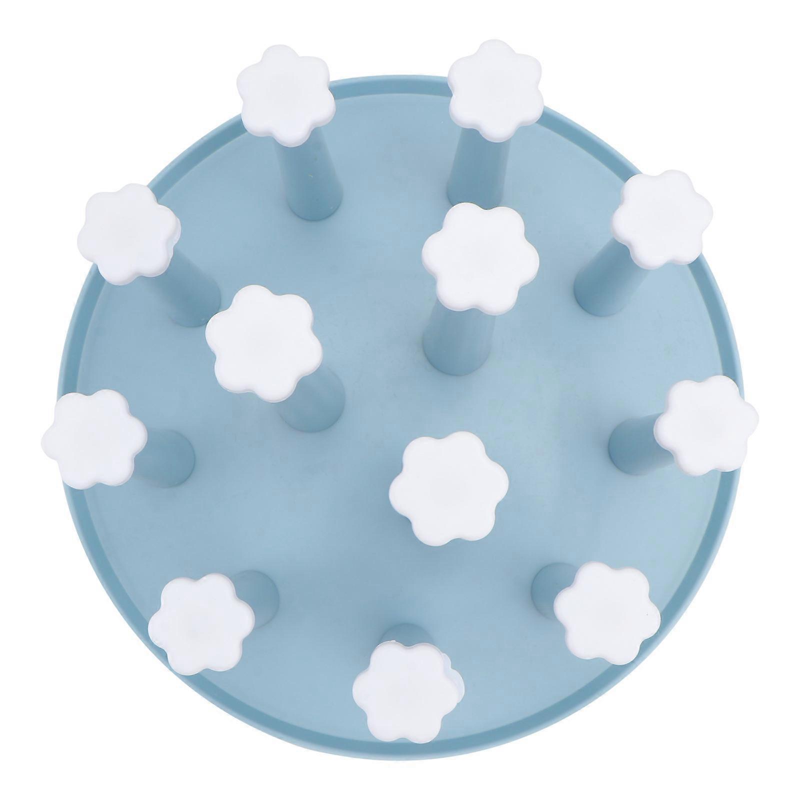 Blue Plastic Cup Draining Shelf for Home Use and Practical Kitchen Helper