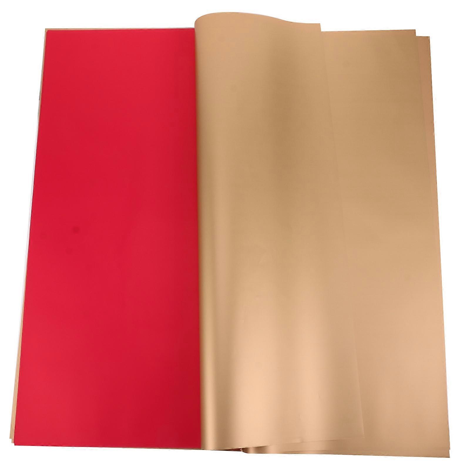 Red Plastic Flower Wrapping Paper for Gift Wrapping Dual Side with Different Colors 20 Pieces