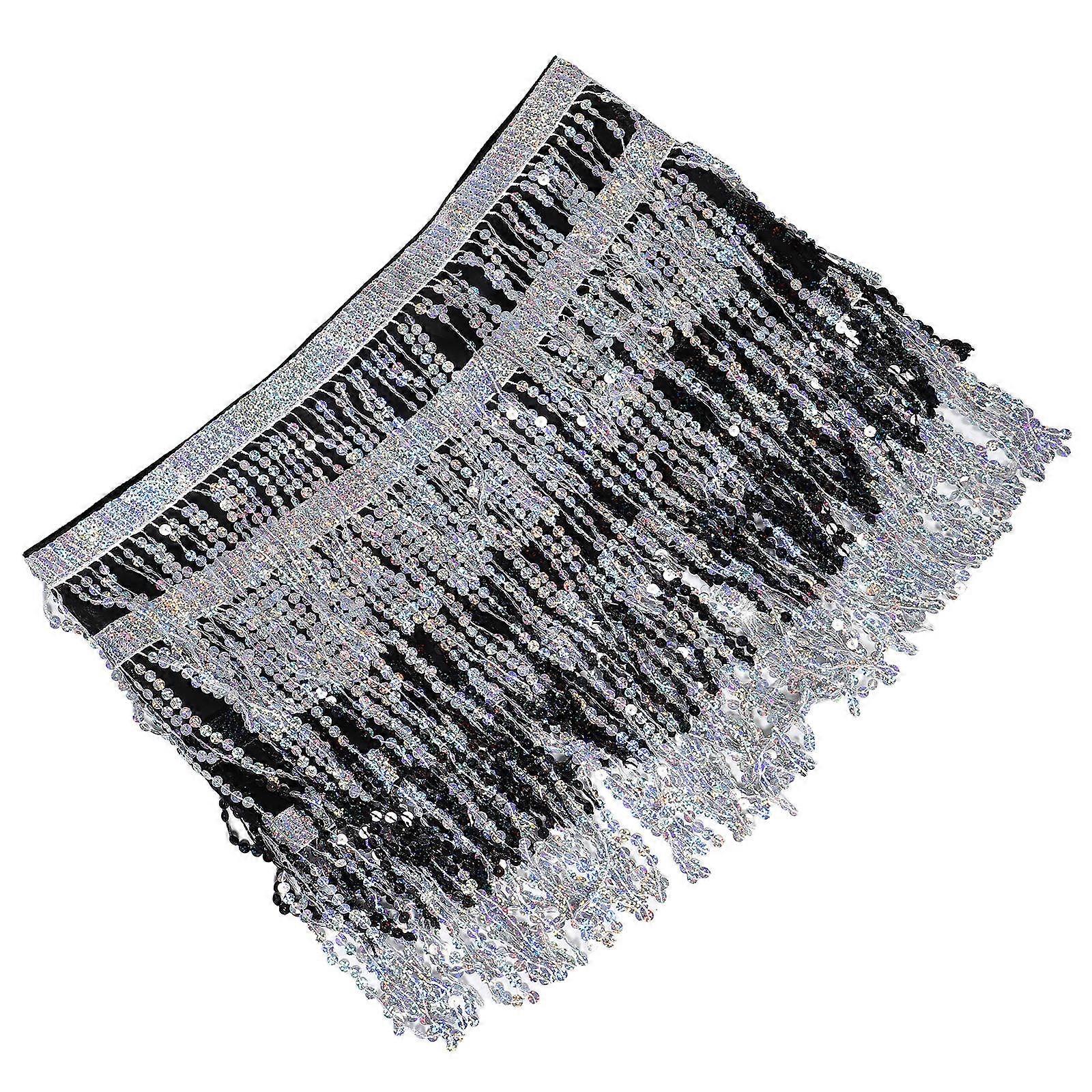 Elegant Sequin Dance skirt with Charming Waist Chain for Comfortable Movement Multi Polyester